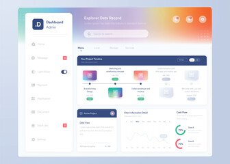 Infographic dashboard. UI design with graphs, charts and diagrams. Web interface template for business presentation.	