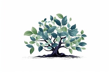 Obraz premium tree_plant_full_of_leaves_on_a_white_background