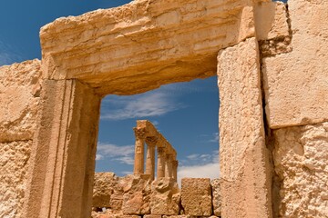 View of the ruins of the ancient Palmyra city built in the 1st to 2nd century. UNESCO World Heritage. Syria.