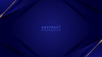 abstract modern blue frame background with gold line and halftone. luxury elegant theme design vector illustration EPS10