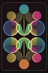 Cell Division Tarot Card Colorful Geometric Background Mystical Magical Occult Ethereal Dreamy