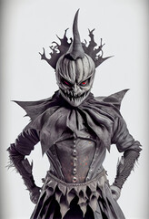 Fototapeta premium portrait of an evil Halloween monster - generative AI