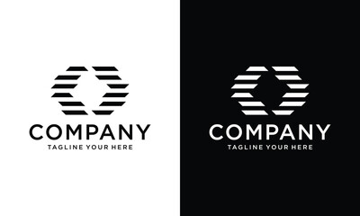 Letter o logo icon design template on a black and white background.