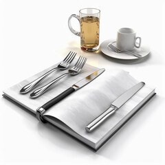 cup of coffee and cutlery