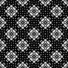  Background with abstract shapes. Black and white texture. Seamless monochrome repeating pattern  for decor, fabric, cloth. 