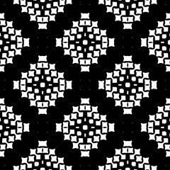  Background with abstract shapes. Black and white texture. Seamless monochrome repeating pattern  for decor, fabric, cloth. 