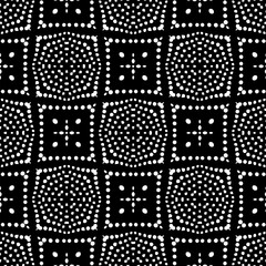  Background with abstract shapes. Black and white texture. Seamless monochrome repeating pattern  for decor, fabric, cloth. 