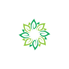 circle leaf logo design vector