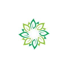 circle leaf logo design vector