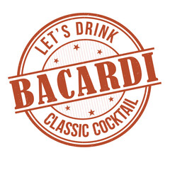Bacardi grunge rubber stamp