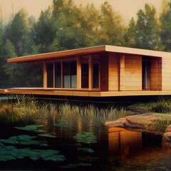 Architectural wooden cabin