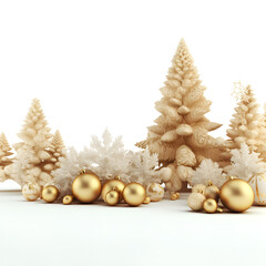 Naklejka na ściany i meble golden christmas balls on snow