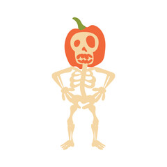 Pumpkin Skeleton Vector Illustration
