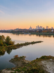 River Vistula at sunset, Warsaw, Masovian Voivodeship, Poland