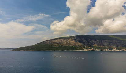 A beautiful view of the sea coast, the mountains are an ideal place for summer vacation. Adriatic Sea.