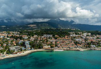 A beautiful view of the sea coast, the mountains are an ideal place for summer vacation. Adriatic Sea.