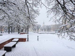 Krakowskie Przedmiescie, winter, Warsaw, Masovian Voivodeship, Poland