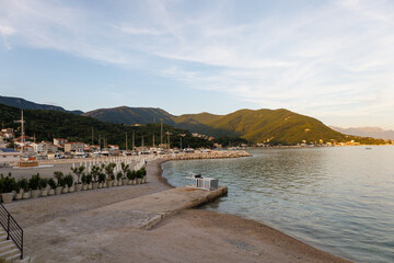 A beautiful view of the sea coast, the mountains are an ideal place for summer vacation. Adriatic...
