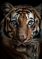 beautiful tiger staring at camera
