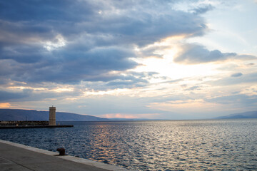 A beautiful view of the sea coast, the mountains are an ideal place for summer vacation. Adriatic...