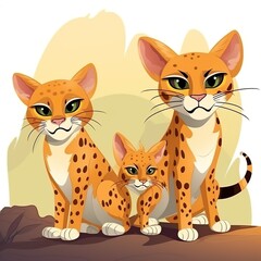 Furry Frenzy: Cartoon Wild Cats for Teenagers, Generated by Generative AI