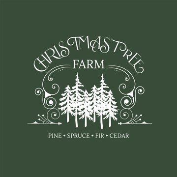 Christmas Tree Farm Vector Art, Illustration, Icon and Graphic
