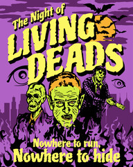 Fototapeta na wymiar Zombie Living Dead - Halloween Vector Art, Illustration, Icon and Graphic