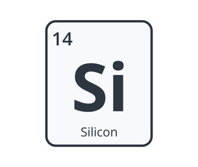 Silicon Chemical Element Graphic for Science Designs.
