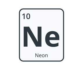 Neon Chemical Element Graphic for Science Designs.
