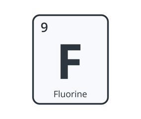 Fluorine Chemical Element Graphic for Science Designs.
