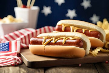 4th of july Hot dogs, American Independence day recipes, Generative AI