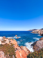 Fototapeta na wymiar On the seafront of Galeria in Corsica, France