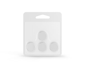 Battery Packaging Box Blank White 3D-Illustration
