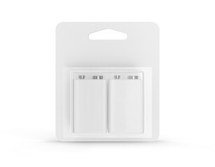 Battery Packaging Box Blank White 3D-Illustration