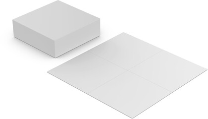 Board Game Packaging Blank Isolated 3D Rendering