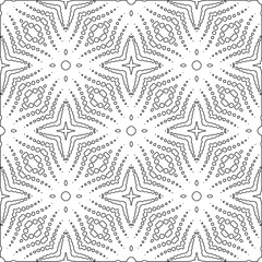Vector pattern with symmetrical elements . Modern stylish abstract texture. Repeating geometric tiles from striped elements. Black and white pattern.