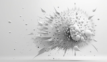 Abstraktes Bild zu weißer Explosion, weiß in weiß.