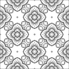 Vector pattern with symmetrical elements . Modern stylish abstract texture. Repeating geometric tiles from striped elements. Black and white pattern.