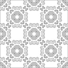 Vector pattern with symmetrical elements . Modern stylish abstract texture. Repeating geometric tiles from striped elements. Black and white pattern.