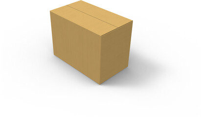 Post Office Cardboard Boxes Isolated 3D Rendering
