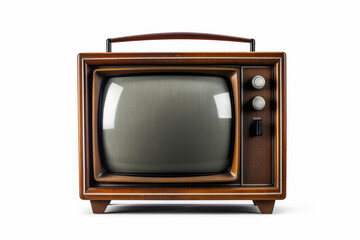 An old vintage retro tv television set isolated on a white background