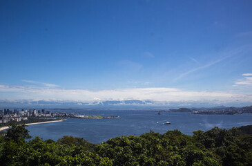 Rising Horizon: Panoramic Overlook of Rio de Janeiro's City, and Ocean