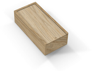 Naklejka na ściany i meble Wooden Gift Box with Sliding Lid Close 3D Rendering