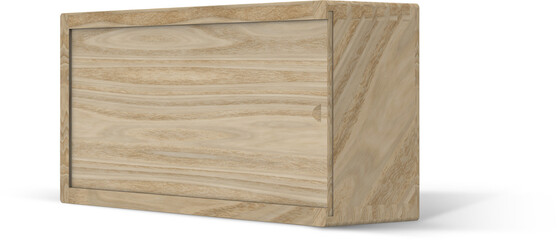 Wooden Gift Box with Sliding Lid Close 3D Rendering