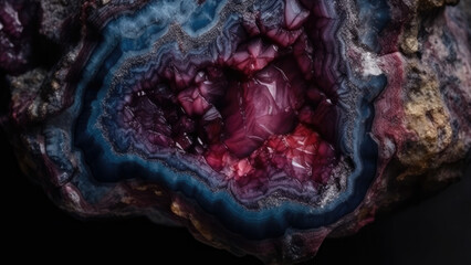 Geode like marble stone with colorful details and texture - Generative AI