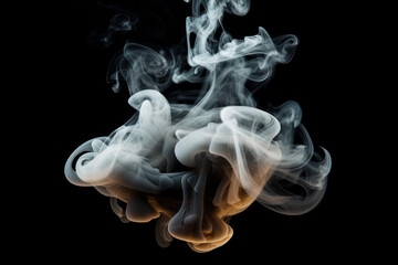 An ethereal composition of swirling smoke captured against a black background, creating a mysterious and mesmerizing visual effect