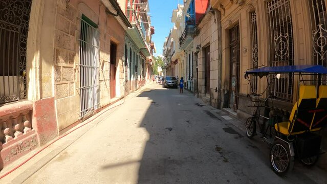 Walking through the streets of Old Havana in Cuba during March 2023.