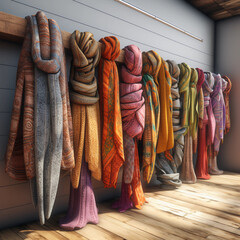 scarves for sale at the market