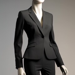 mannequin dressed in black suit, female outfit, female business