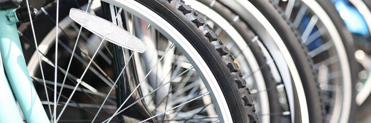 Bicycle shop and rows of new bikes